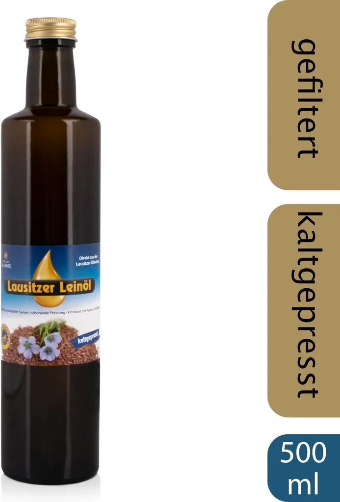 Lausitzer Ölmühle Hoyerswerda Lausitzer Linseed Oil (cold-pressed linseed oil), 500ml