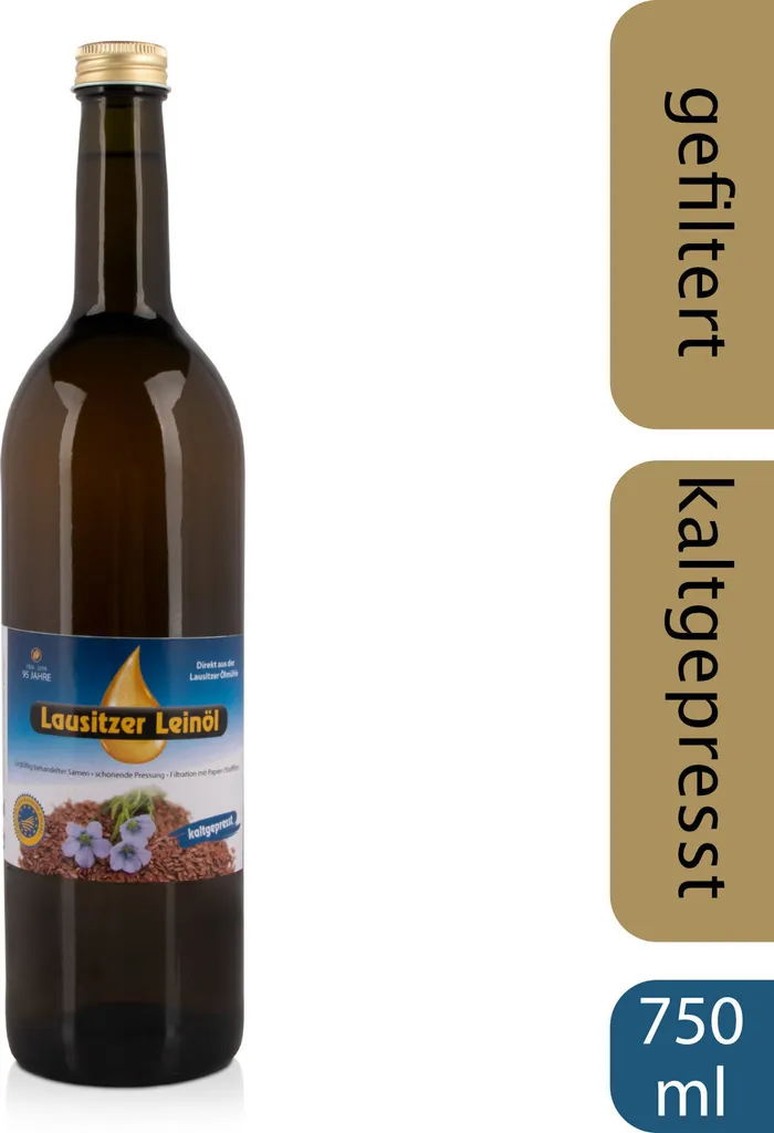 Lausitzer Ölmühle Hoyerswerda Lausitzer Linseed Oil (cold-pressed linseed oil), 750ml