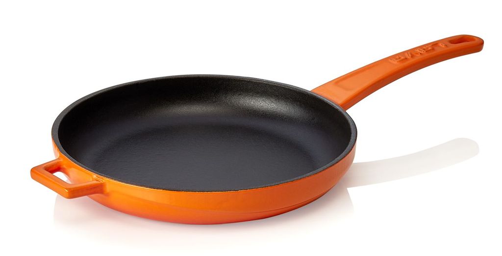WAS GERMANY LAVA frying and serving pan made of enamelled cast iron, orange, ØxH: 21 x 3.5 cm