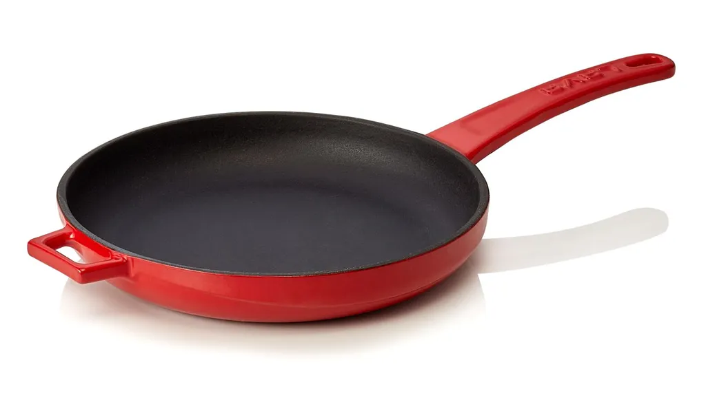 WAS GERMANY LAVA frying and serving pan made of enamelled cast iron, red, ØxH: 21 x 3.5 cm