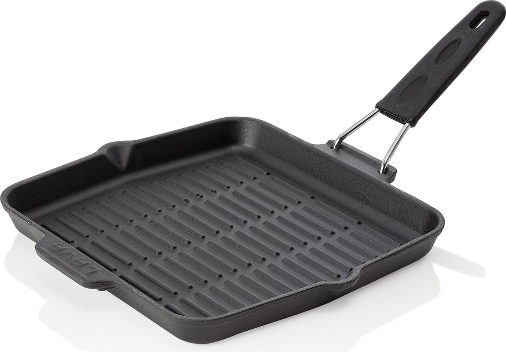 WAS GERMANY LAVA Grill/Serving Pan made of enamelled cast iron, removable handle, 24 x 24 x 2 cm