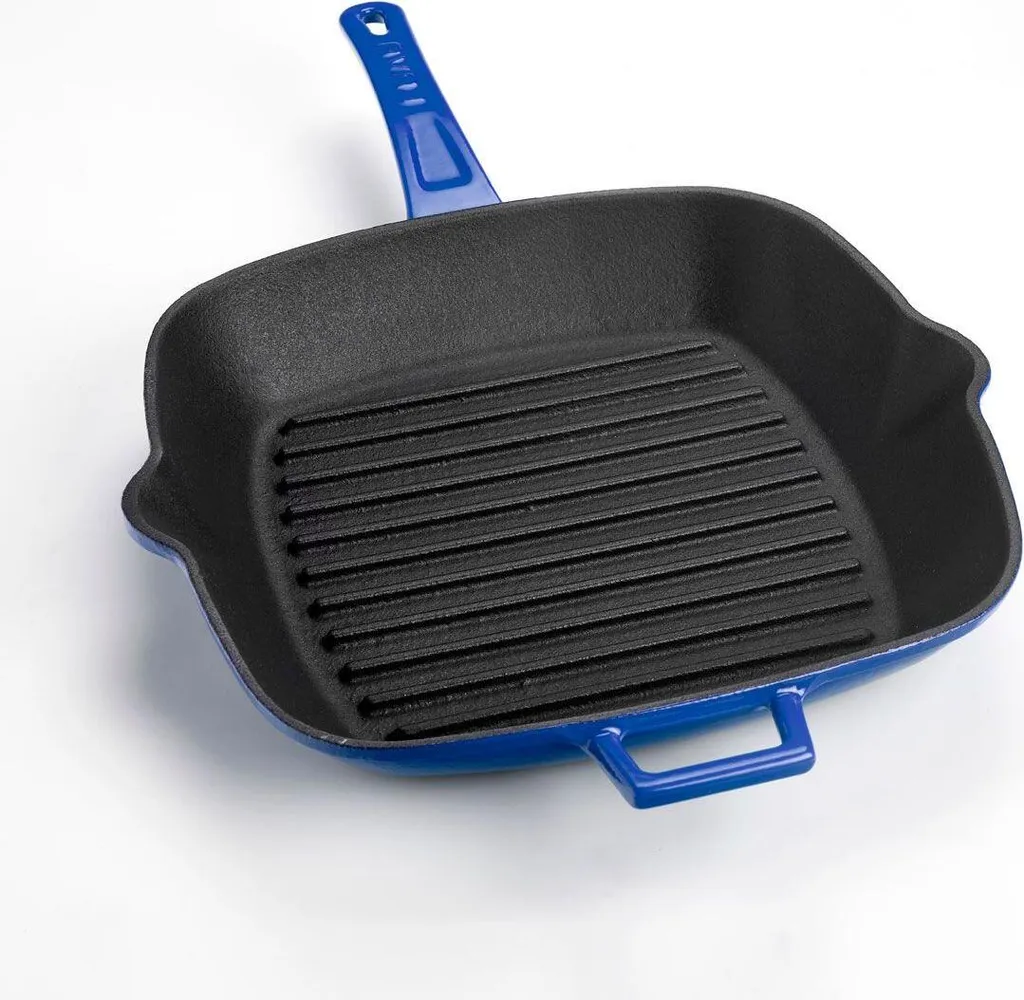 LAVA Metal Grill Pan 26 x 26 cm Cast Iron Blue LVPGT2626K0BLU