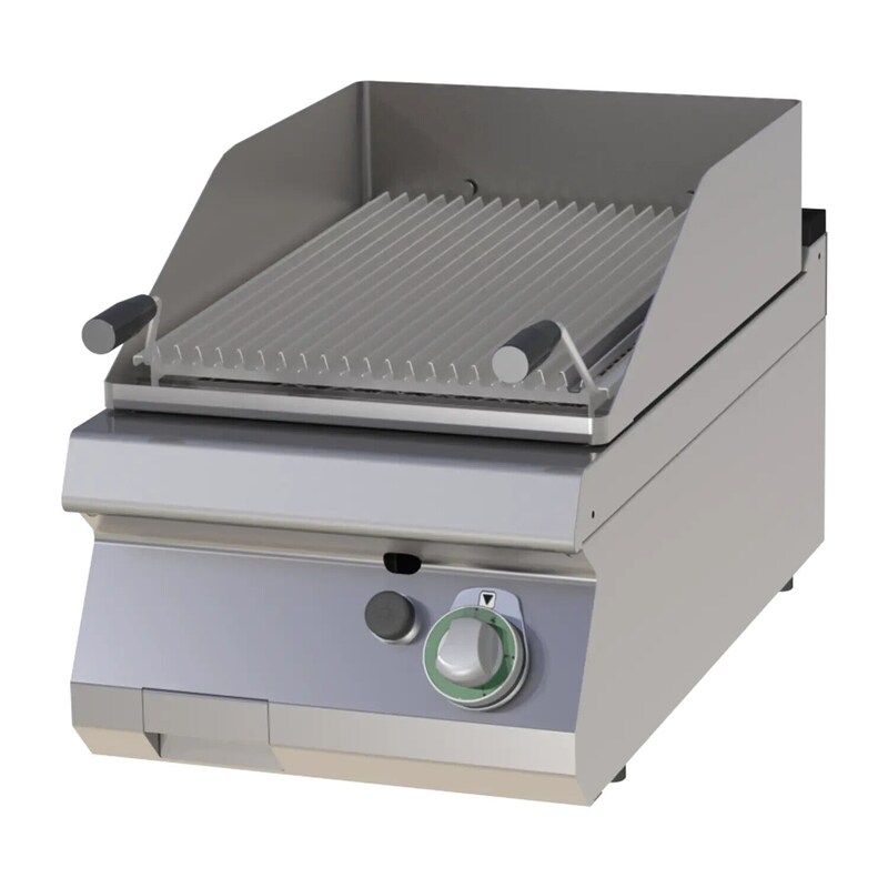 Lava rock grill, tabletop model, 400x730x300mm, 7.5kw, gas, stainless steel