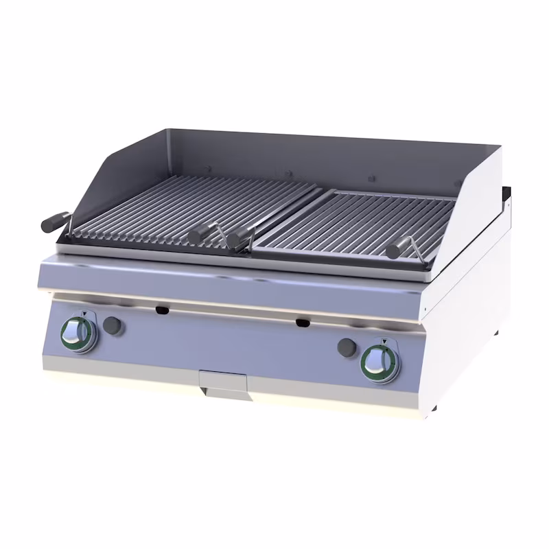 Lava rock grill, tabletop model, 800x730x300mm, 15kw, gas, stainless steel