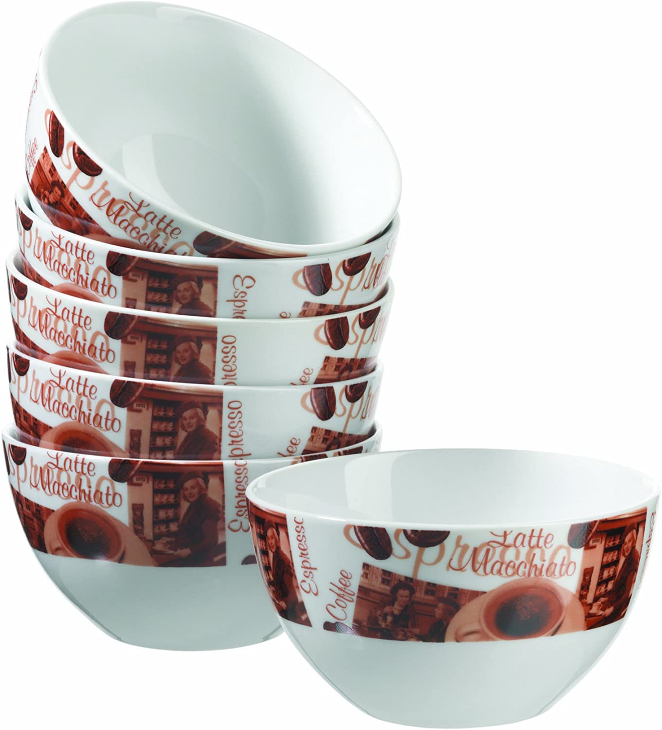 Maser Domestic Latte Macchiato 6-Piece Cereal Bowl Set