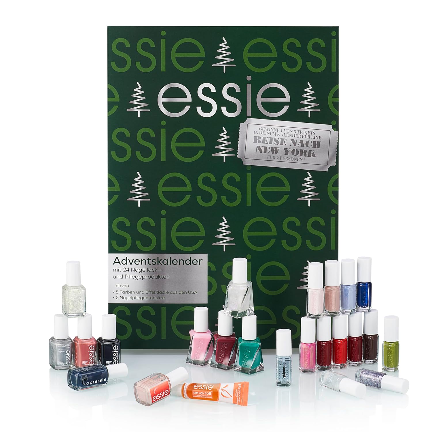 essie Advent Calendar with Exclusive Shades from the USA, Nail Polish and Nail Care, 24 Doors