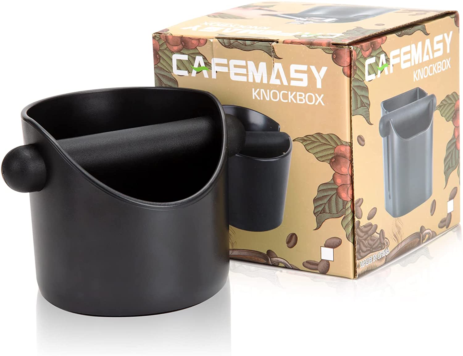 MoonSing Knock Container for Filter Holder Espresso Machines, Robust Coffee Knock Bo