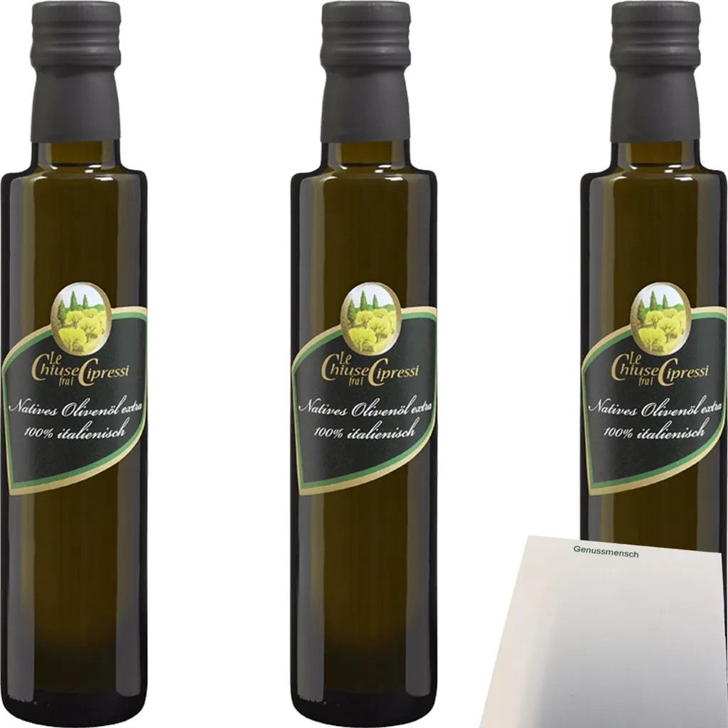 Le Chiuse Extra Virgin Olive Oil 3-pack (3 x 250ml bottles) + usy Block 750 ml