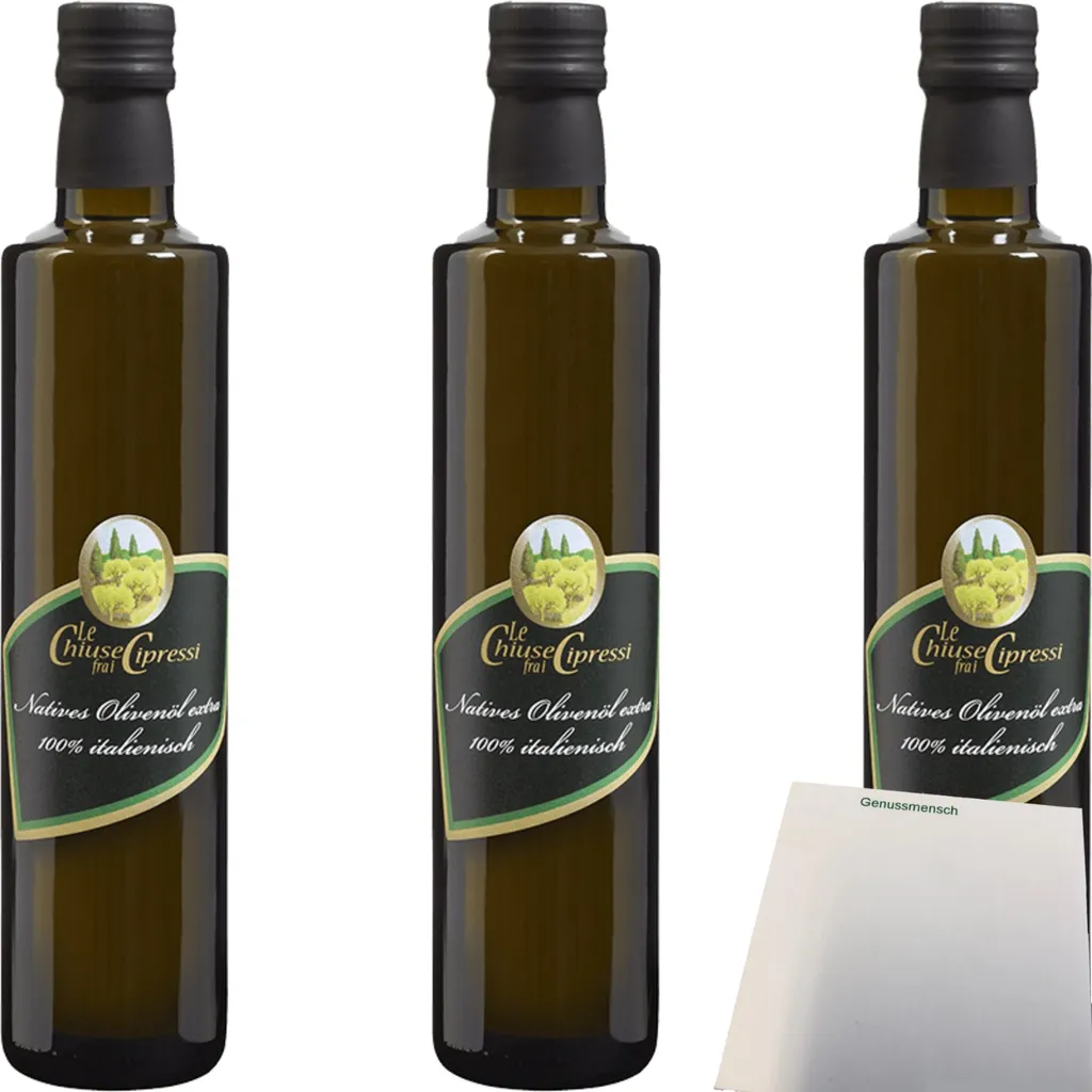 Le Chiuse Extra Virgin Olive Oil 3-pack (3 x 500ml bottles) + usy Block 1500 ml