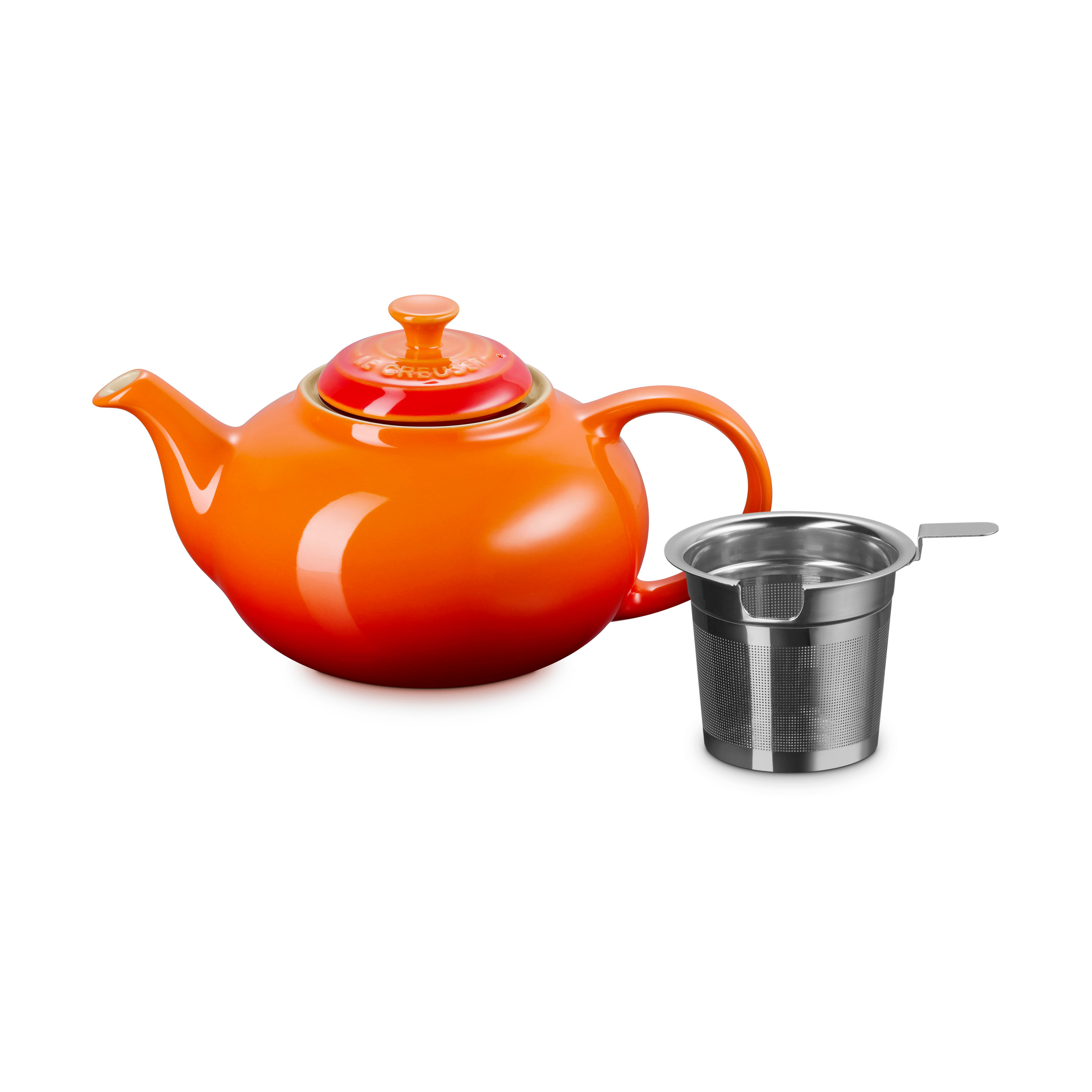 Le Creuset Teapot, Volcanic, with sieve, 1.3L, Orange
