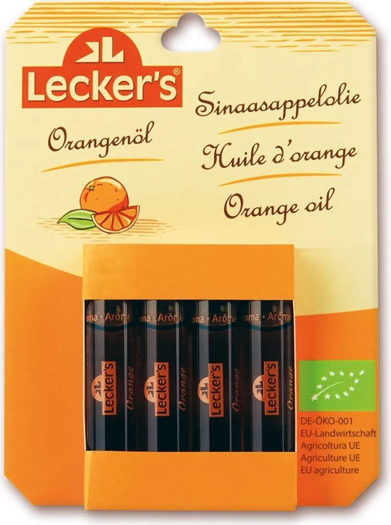 Lecker's Delicious orange oil (pure natural flavor) 4 x 2ml