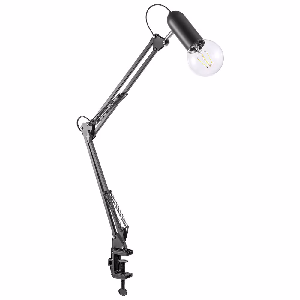LED clamp light, metal, black