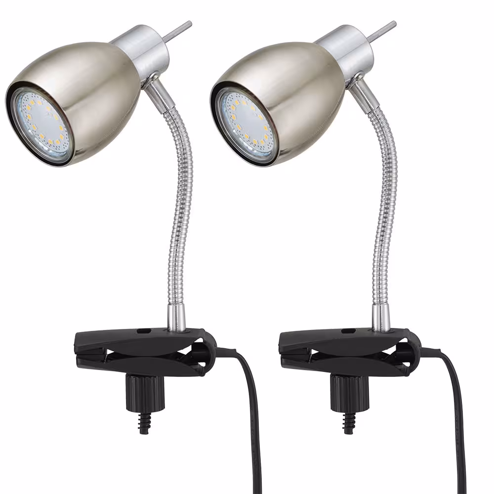 LED Clamp Light Pinch Silver 2-Pack