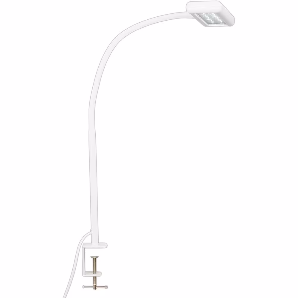 LED clamp light, white, flexibly adjustable