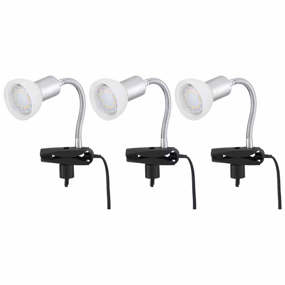 LED Table Lamp Metal Silver 3-Piece Set