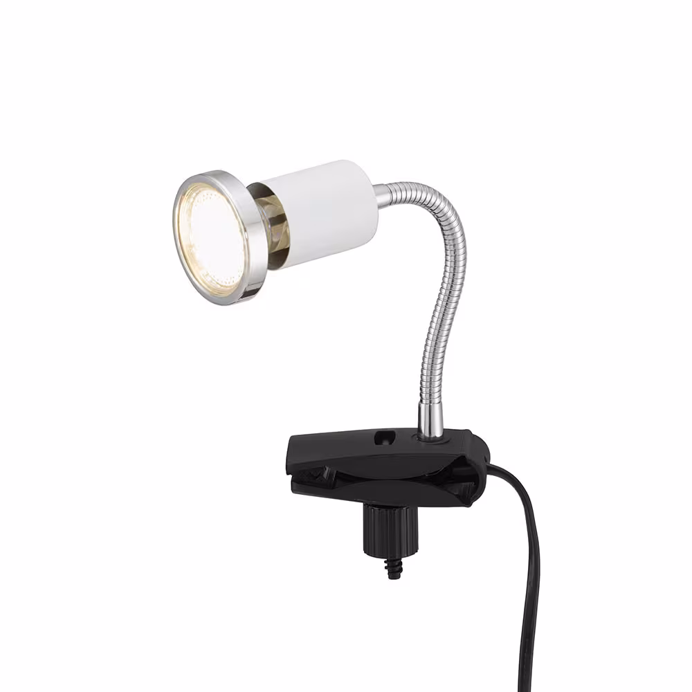 LED table lamp, metal, white, flexible
