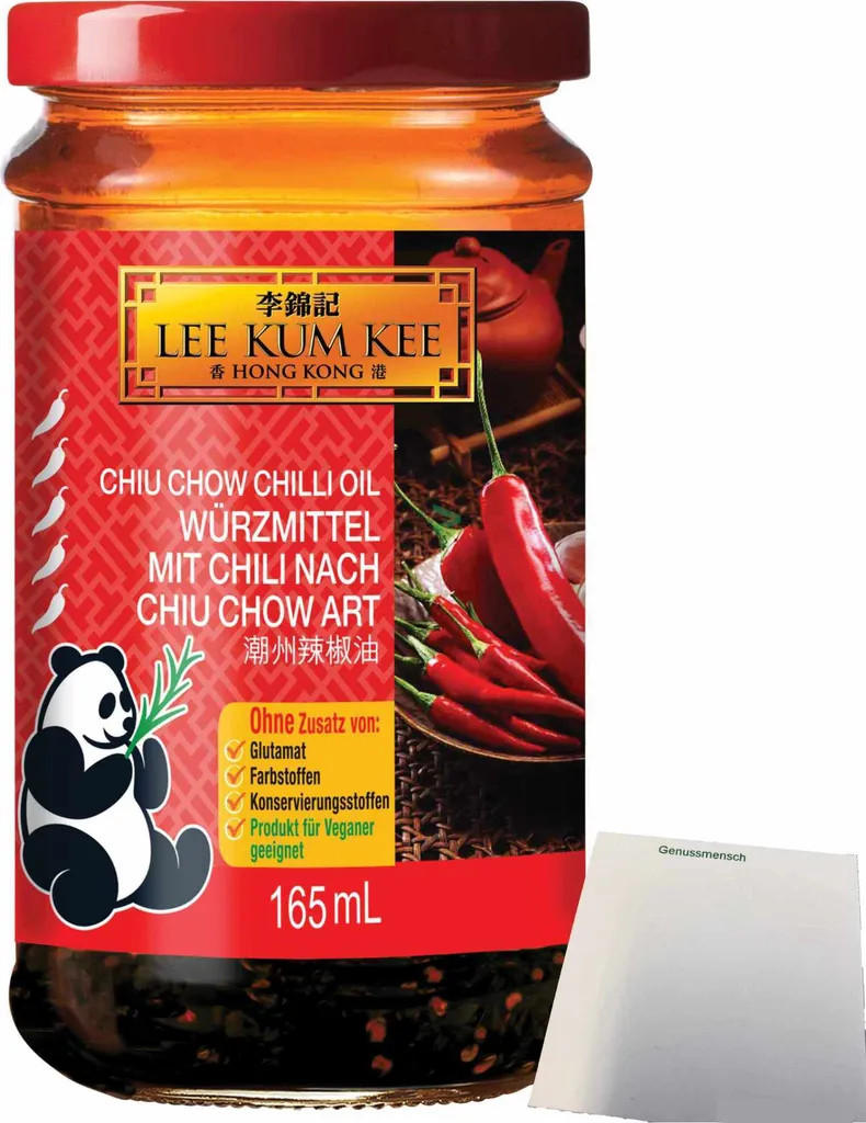 Lee Kum Kee Chili Oil Chiu Chow (165ml jar) + usy block
