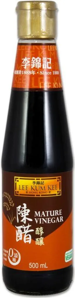 LEE KUM KEE Black Vinegar 500ml | 5% Acidity | Mature Vinegar | Mature Vinegar Made from Grains and Peas
