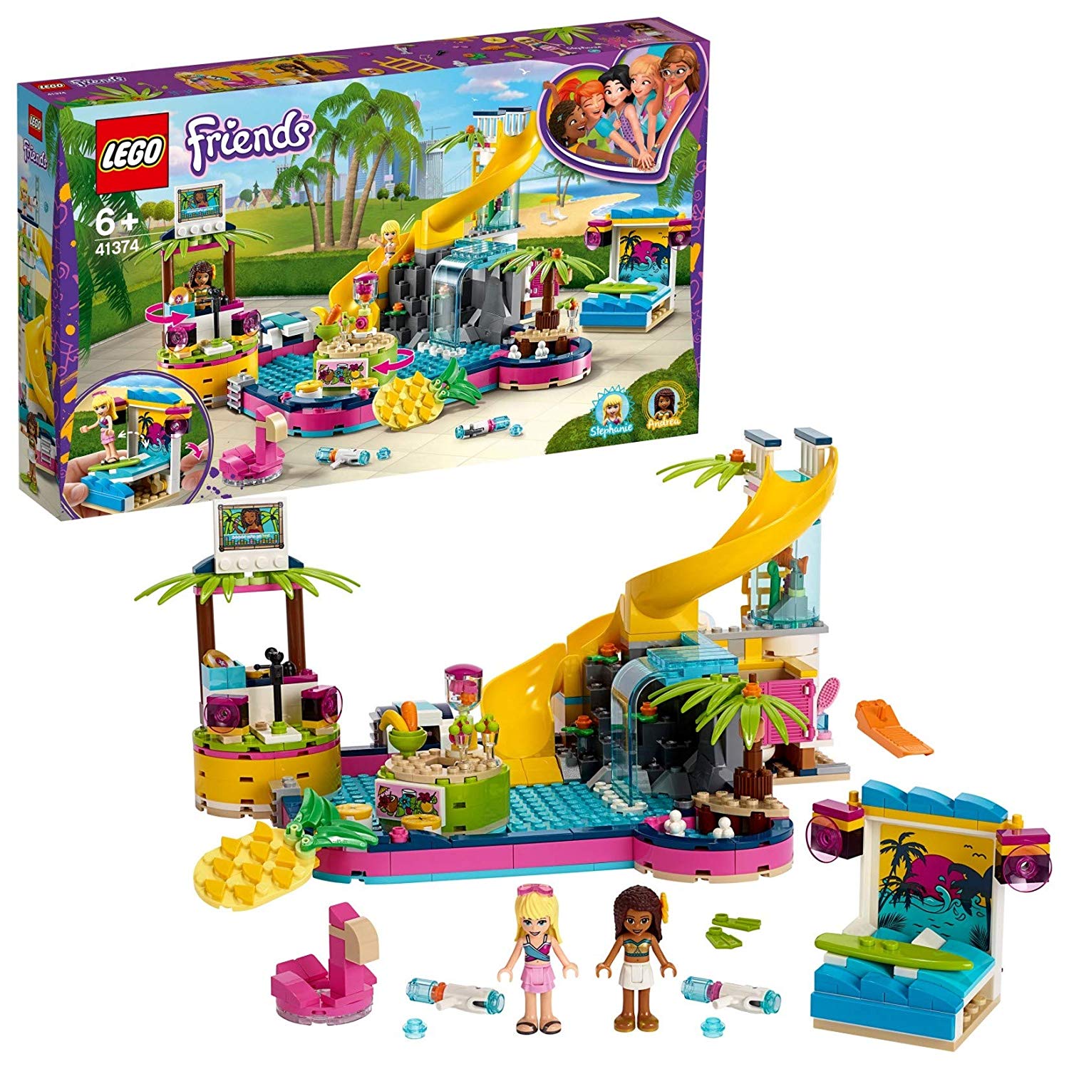 Lego 41374 - Friends Andreas Pool-Party, Bauset
