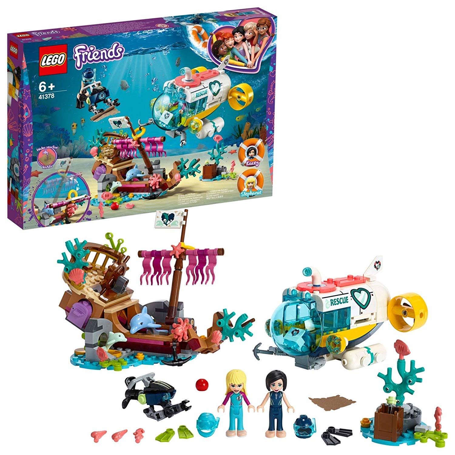 Lego 41378 - Friends-Rescue-U-Boat For Dolphins, Building Set