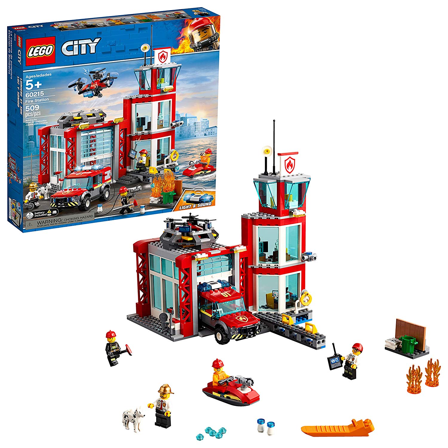 Lego City 2019 Fire Station 60215 509 Pieces With Light And Sound