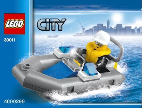 Lego City Police Boat Dinghy Set Bagged