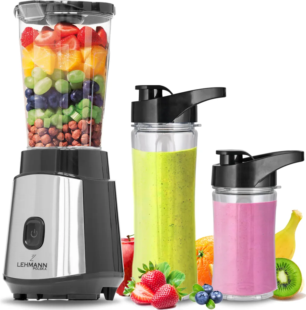 LEHMANN Stand Mixer Smoothie Maker Mixer 1000ml, 1200W, Smoofit Blender with portable bottles