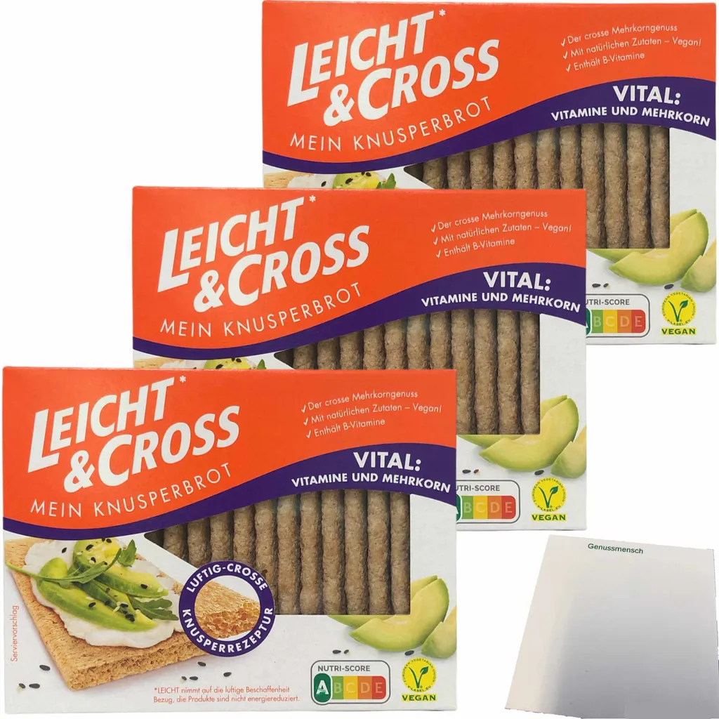 Light&Cross Crunchy Bread Vital Pack of 3 (3x125g pack) + usy block