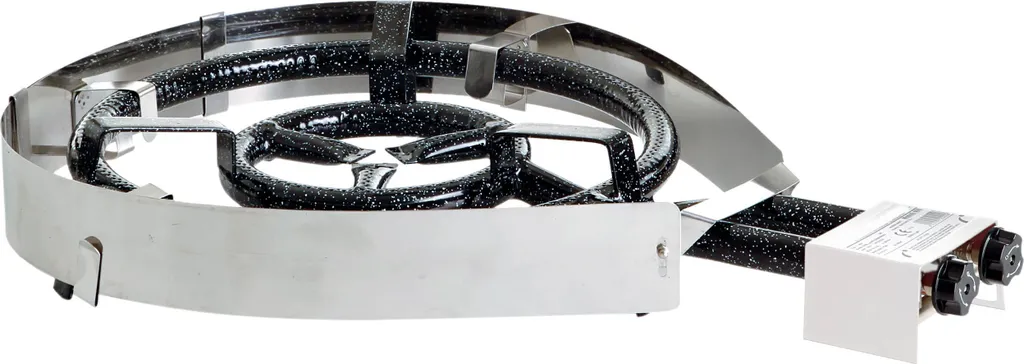 ALLGRILL Lightweight windscreen made of spring stainless steel, Ø 60 cm & 70 cm, for ring gas burners: A practical helper in windy conditions.