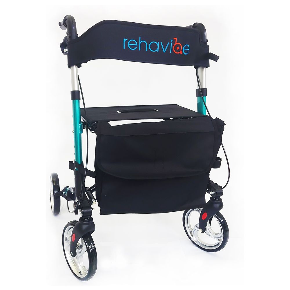 LEICHTGEWICHT Lightweight travel rollator aluminum four-wheel rollator green, foldable 1 St