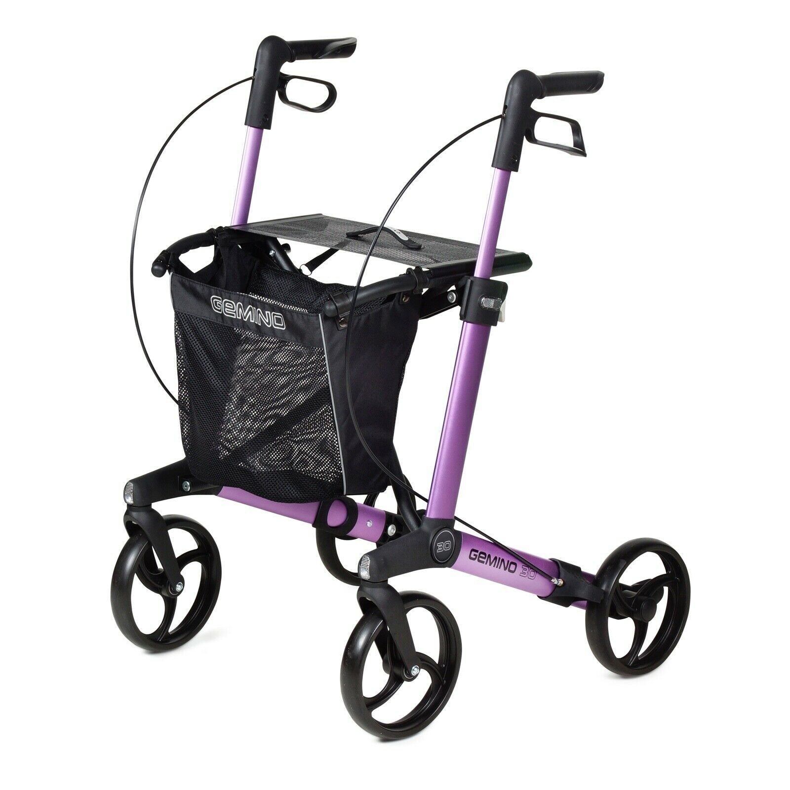 LEICHTGEWICHT Lightweight rollator Gemino 30 in pink with 62 cm seat height 1 St