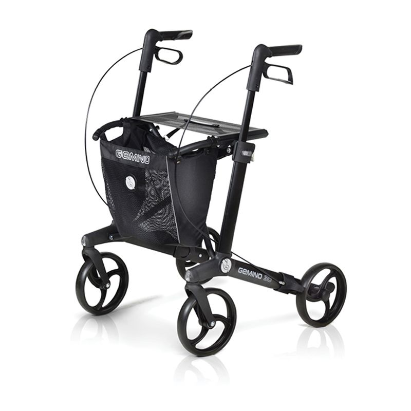 LEICHTGEWICHT Lightweight rollator Gemino 30 in black with 62 cm seat height 1 St
