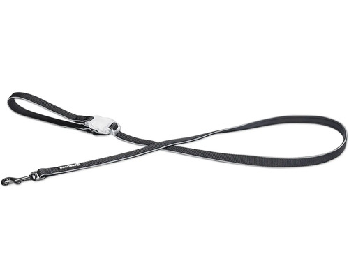 Beeztees Safety Gear Premium Dog Leash Parinca, black, 150 x 2 cm, adjustable length, reflective nylon