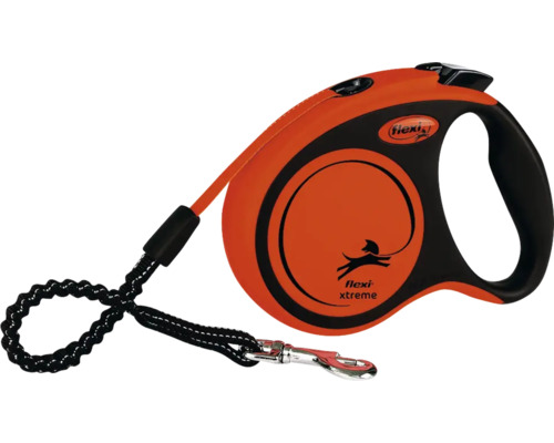 Flexi Xtreme Tape S 5m retractable leash, orange/black, up to 20 kg