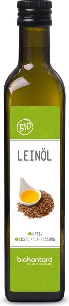 Linseed oil 500 ml I native and cold-pressed I contains polyunsaturated fatty acids I bioKontor