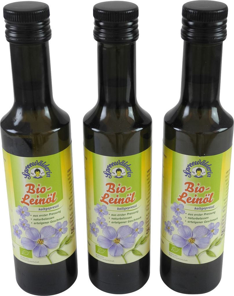 Kunella Feinkost Cold-pressed linseed oil "Spreewälderin" 3-pack (3 bottles of 250 ml each)