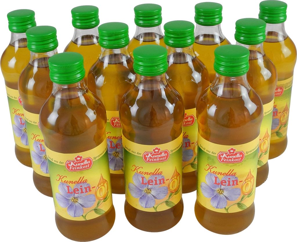 Linseed oil from Kunella Feinkost - 12-pack (12 bottles of 250 ml each)