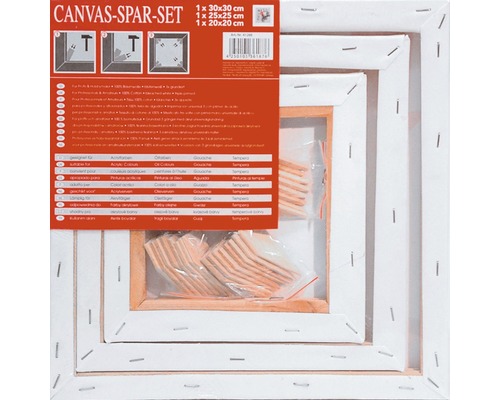 The Wall Canvas for painting economy set 30x30 cm + 25x25 cm + 20x20 cm