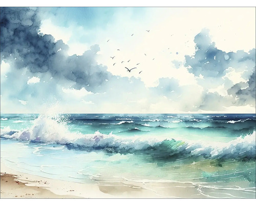 Pure Living Canvas picture watercolor Seaside I 77x57 cm
