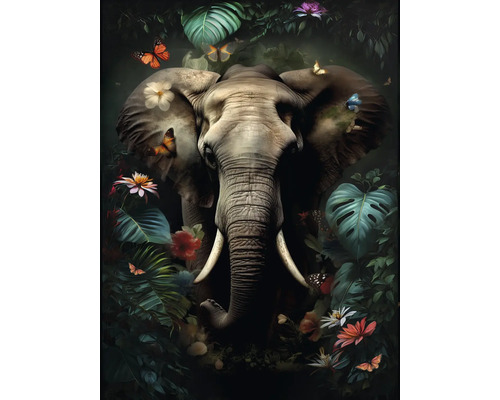 Pure Living Canvas picture Elephant In The Jungle 84x116 cm