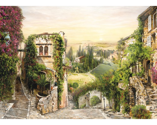 Pure Living Canvas picture Mediterranean village 84x116 cm