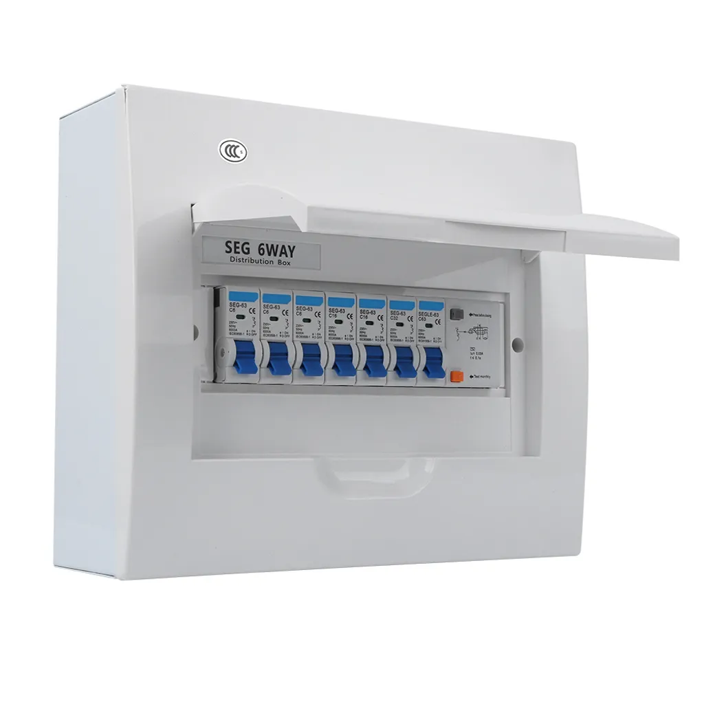 KKmoon Small 6-way circuit breaker with discharge protection 63A 30mA RCd4MCB (3 x 6A2 x 16A1 x 32A)