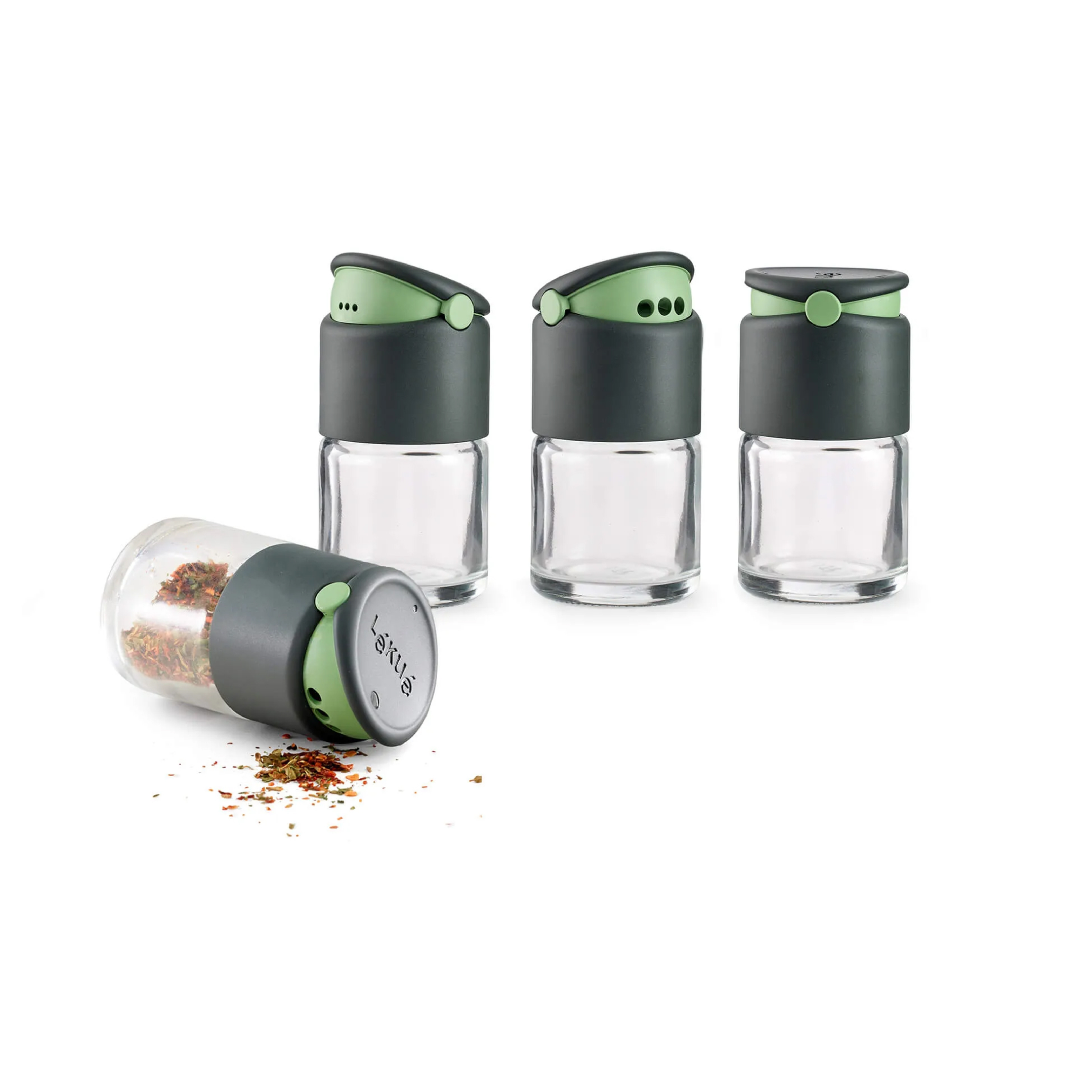 Lekue Lékué spice containers with dosing lids, 4-pack