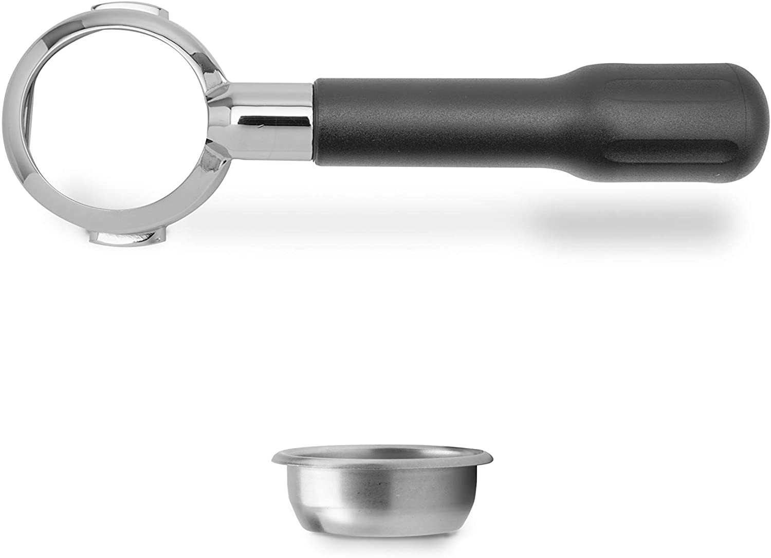 Lelit PLA570S LELIT57 Bottomless Filter Holder with Classic Metal Black Handle 57.35 mm