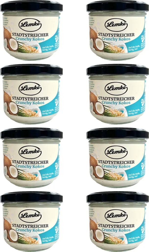 Georg Lemke Lemke Stadtstreicher Crunchy Coconut, 8 x 250g | Crispy coconut cream with the finest coconut flavor