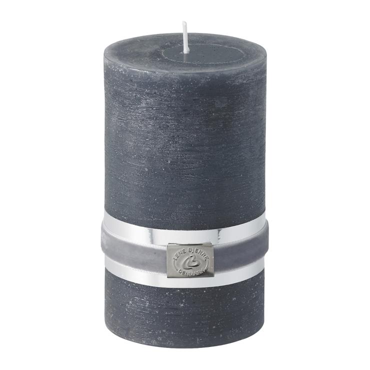 Lene Bjerre Rustic Candle Dark Gray Ø7,5Cm