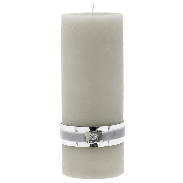 Lene Bjerre Rustic Candle Silver Gray Ø7,5Cm