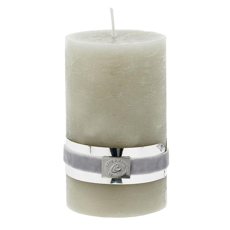Lene Bjerre Rustic Candle Silver Gray Ø7,5Cm