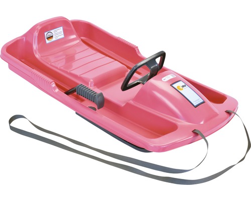 Steering sledge KHW Snow Fox plastic 95 x 50 x 23 cm pink