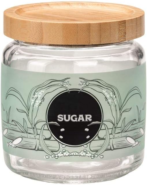Bormioli Rocco 93346 1 Glass Kitchen Storage Jar, Bamboo Lid, 750 ml